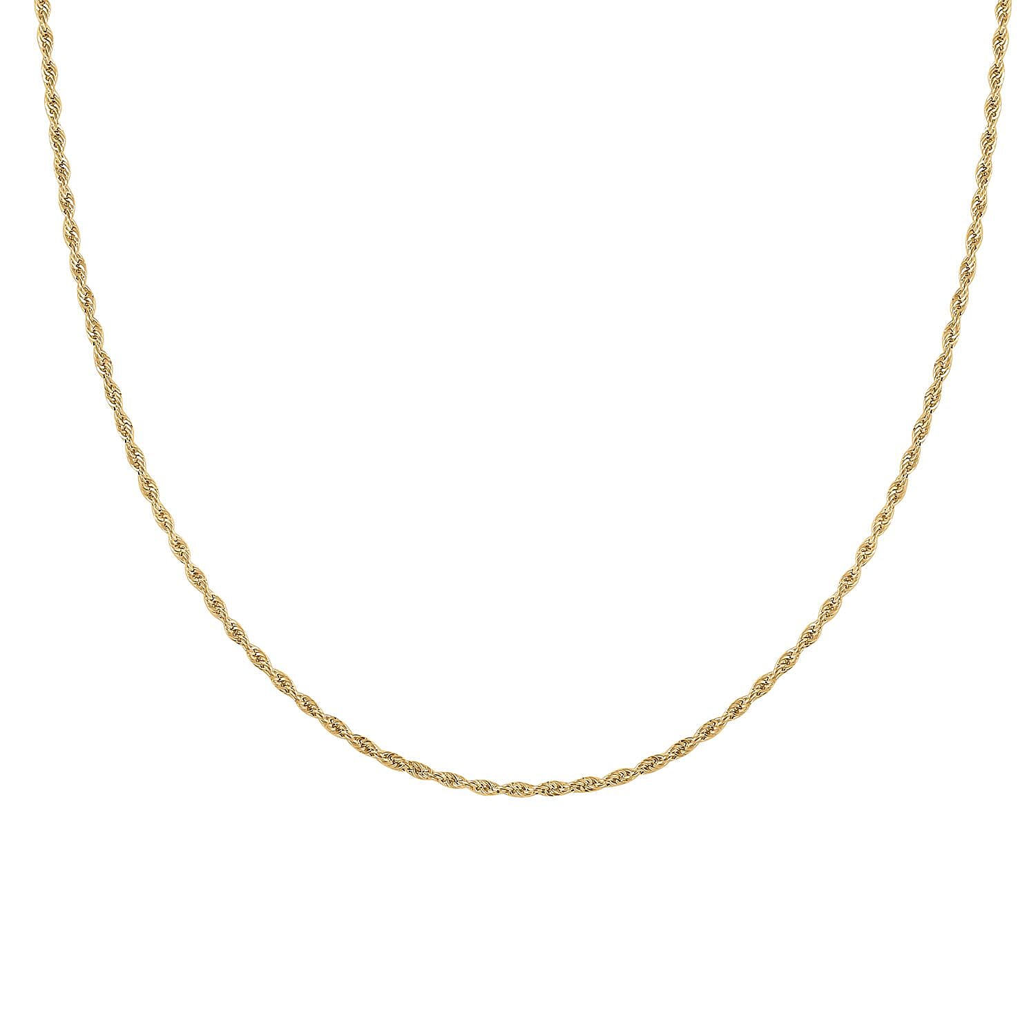 Italian 10K Yellow Gold 1.5mm Rope Necklace 20 Inches 1.4 Grams