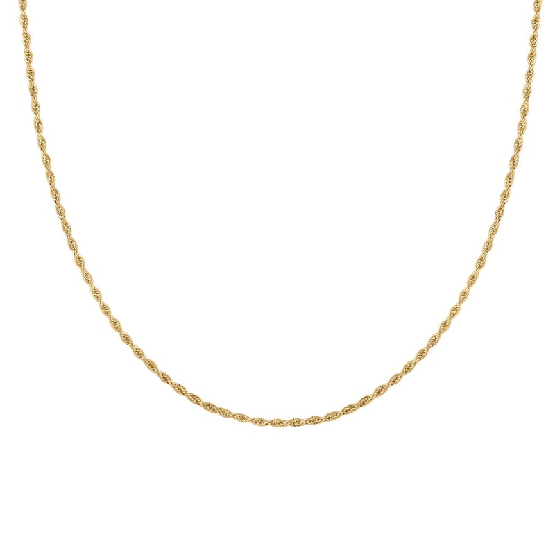 Italian 10K Yellow Gold 1.5mm Rope Necklace 20 Inches 1.4 Grams