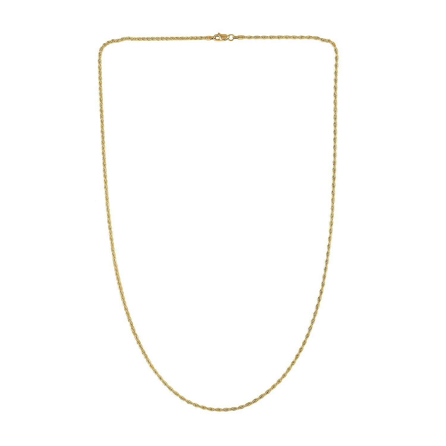 Italian 10K Yellow Gold 1.5mm Rope Necklace 20 Inches 1.4 Grams