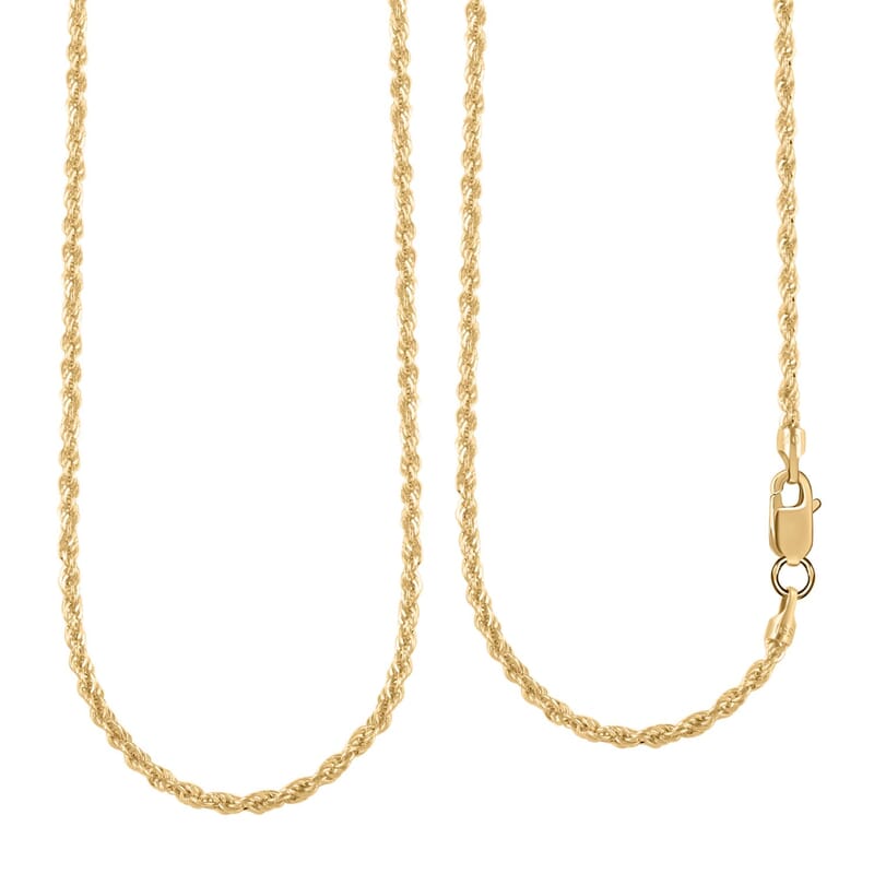Italian 10K Yellow Gold 1.5mm Rope Necklace 18 Inches 1.3 Grams