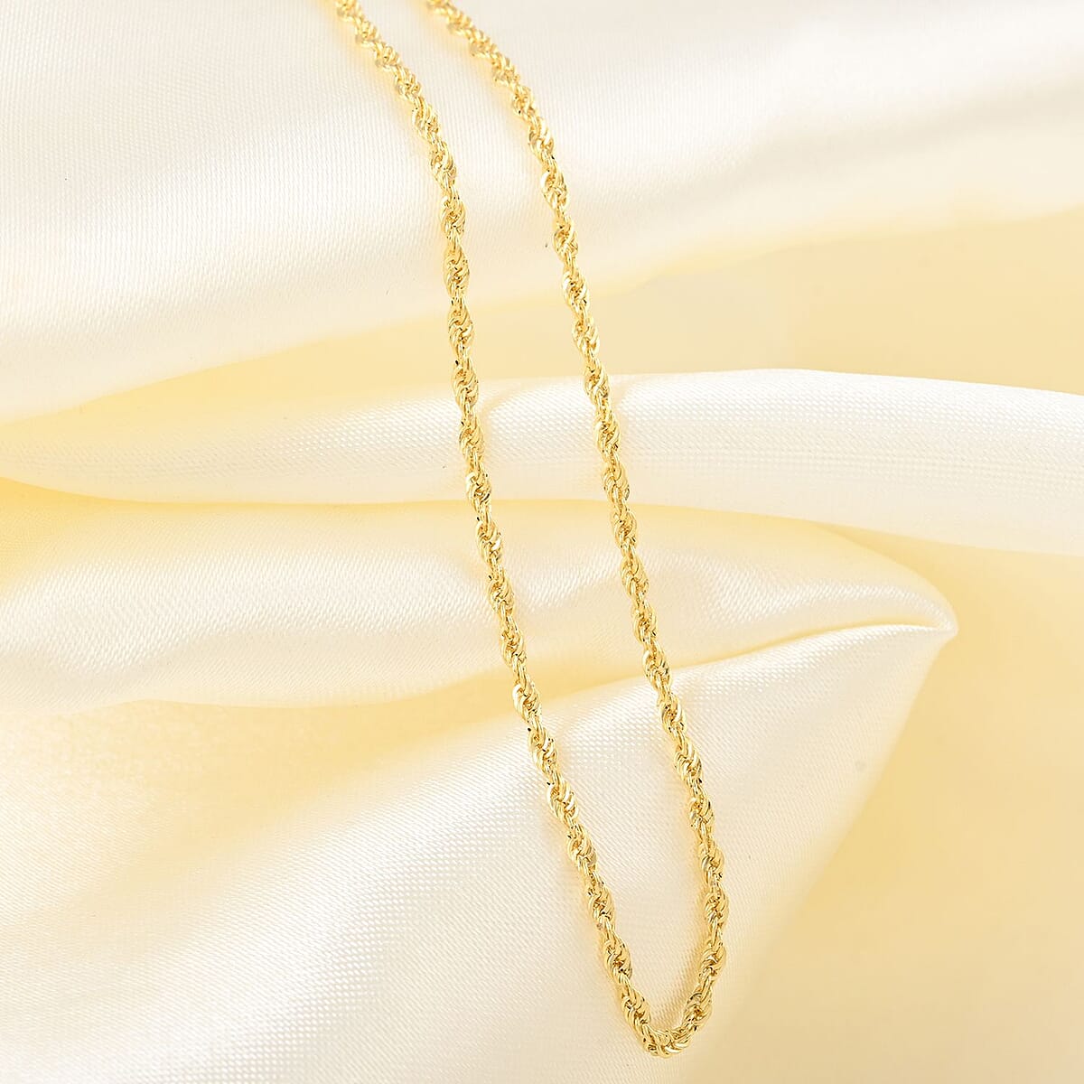 Italian 10K Yellow Gold 1.5mm Rope Necklace 18 Inches 1.3 Grams image number 1