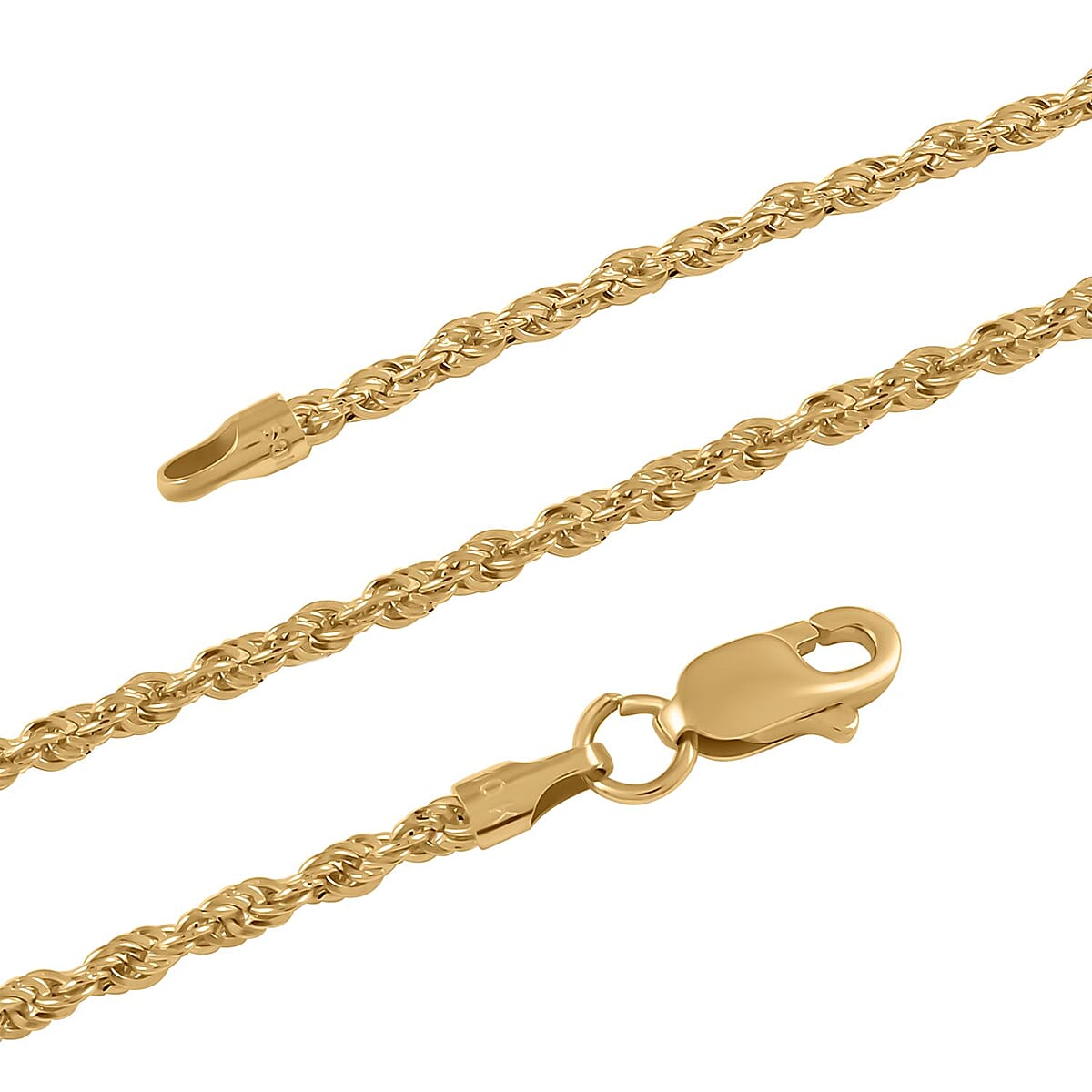 Italian 10K Yellow Gold 1.5mm Rope Necklace 18 Inches 1.3 Grams image number 2