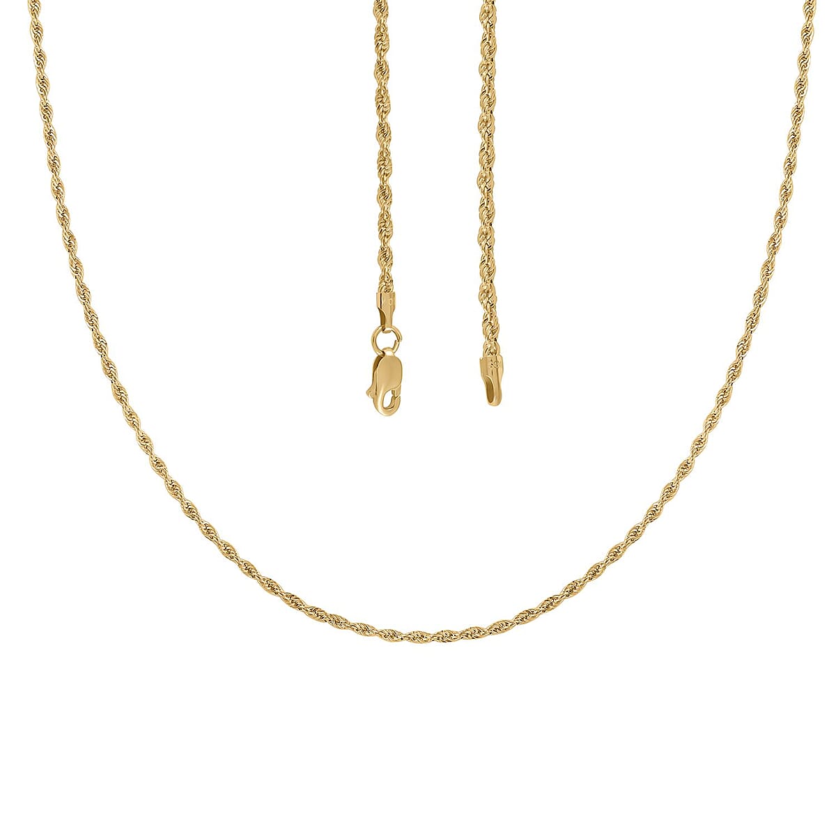 Italian 10K Yellow Gold 1.5mm Rope Necklace 18 Inches 1.3 Grams image number 4