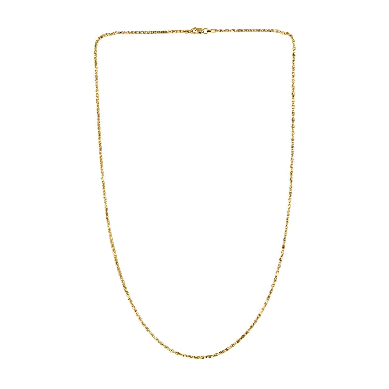 Italian 10K Yellow Gold 1.5mm Rope Necklace 18 Inches 1.3 Grams