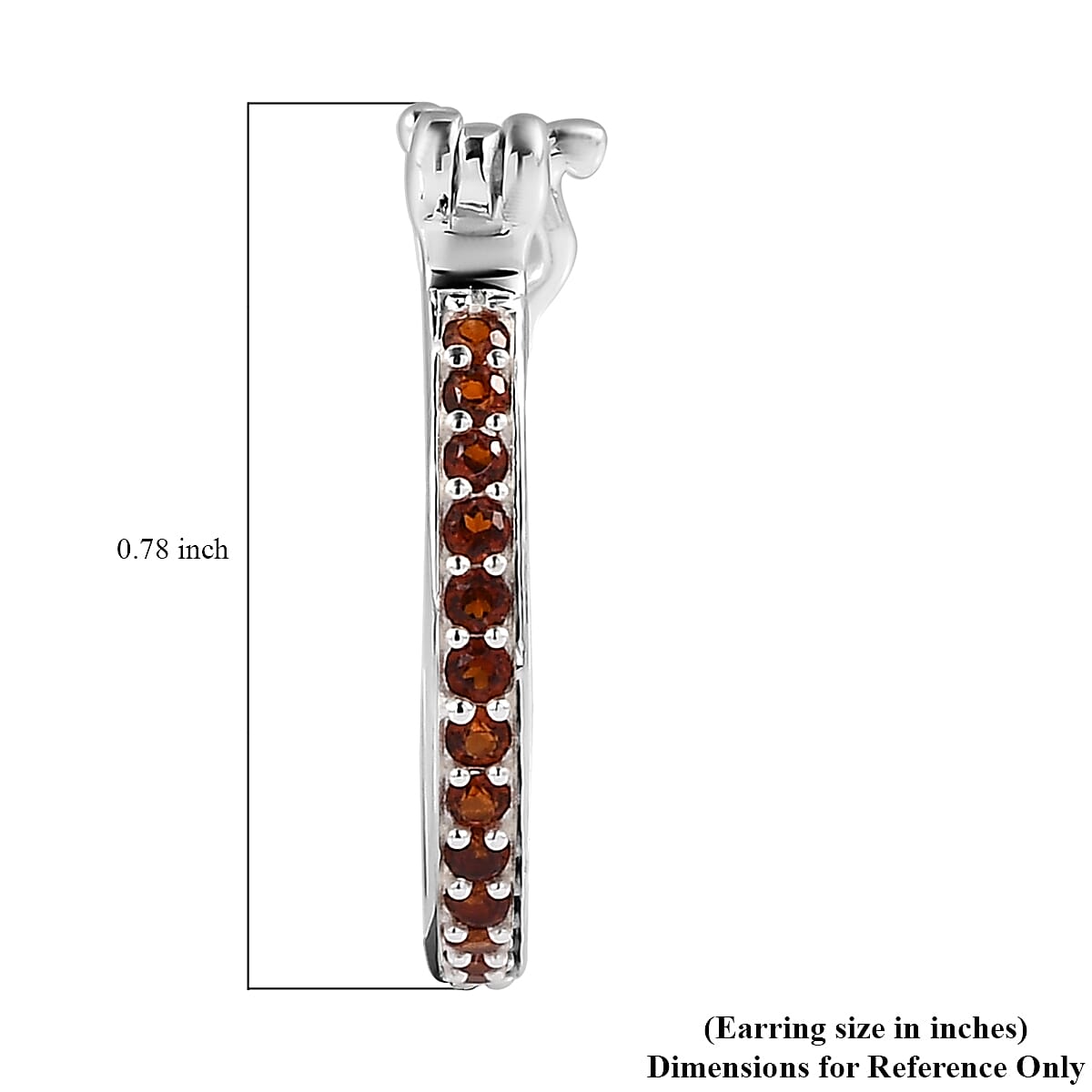 Mozambique Garnet Hoop Earrings in Sterling Silver 0.25 ctw image number 4