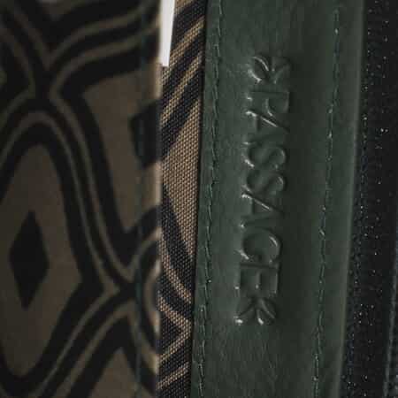 PASSAGE Black Genuine Leather Croco Embossed RFID Women's Wallet (4.33x2.95x1.7) image number 5