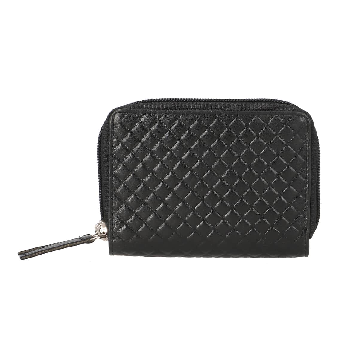 Black Genuine Leather RFID Quilted Women's Wallet (4.33"x2.95"x1.7") image number 0