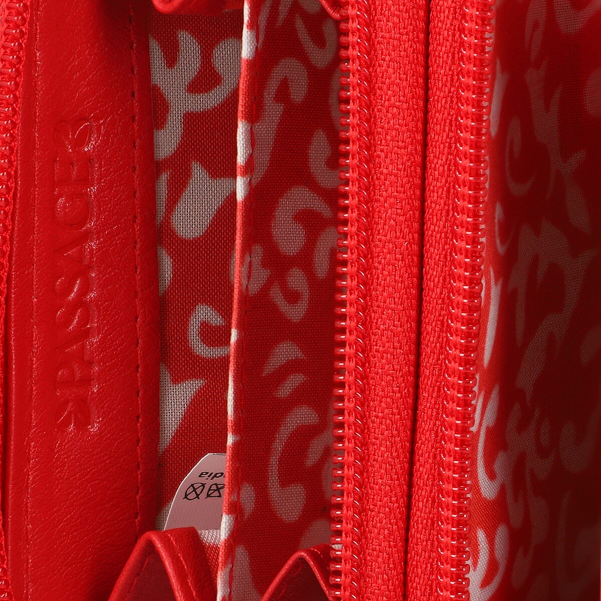 Passage Red Genuine Leather Quilted Embossed RFID Women's Wallet image number 5