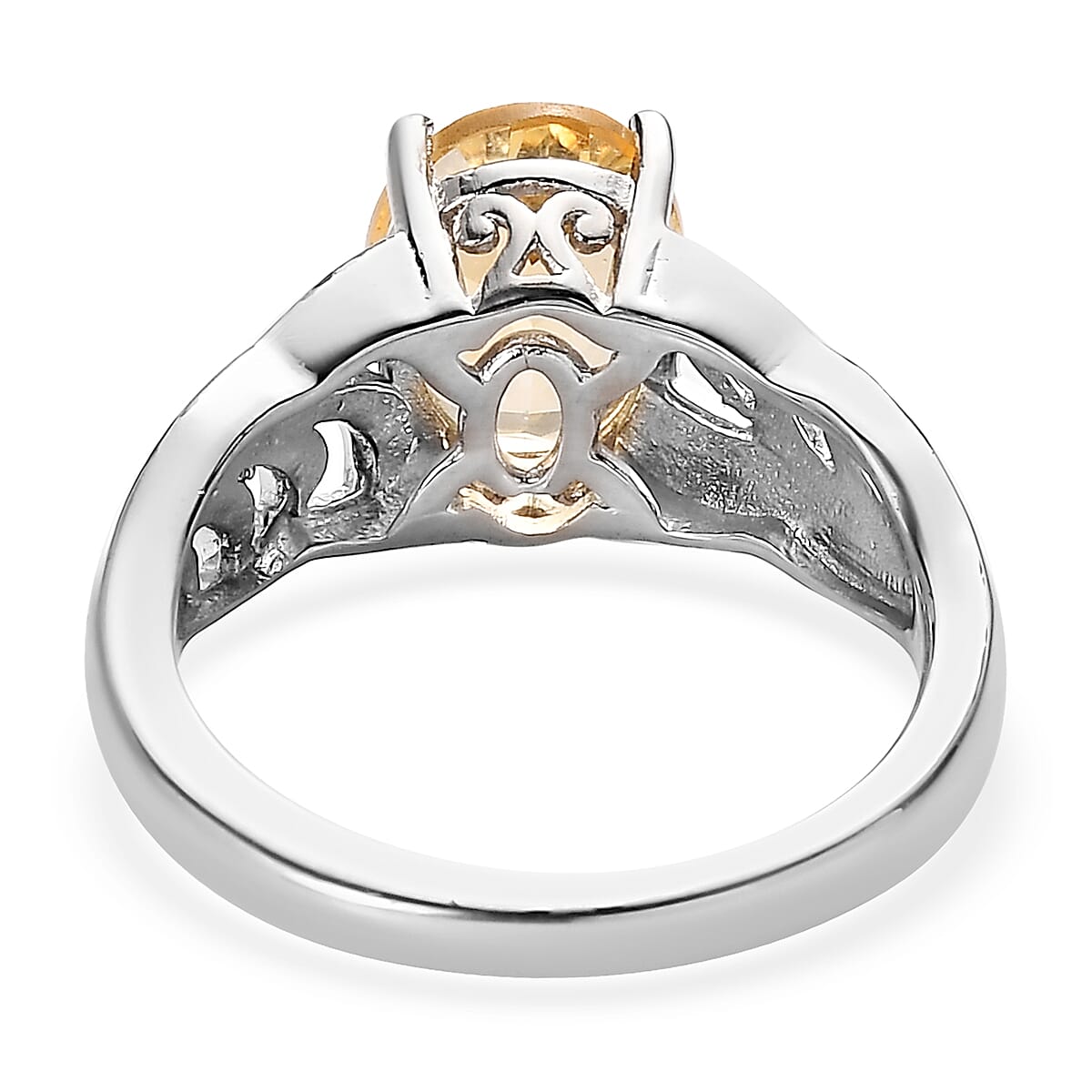 Karis Brazilian Citrine Solitaire Ring in Platinum Bond (Size 10.0) 1.75 ctw