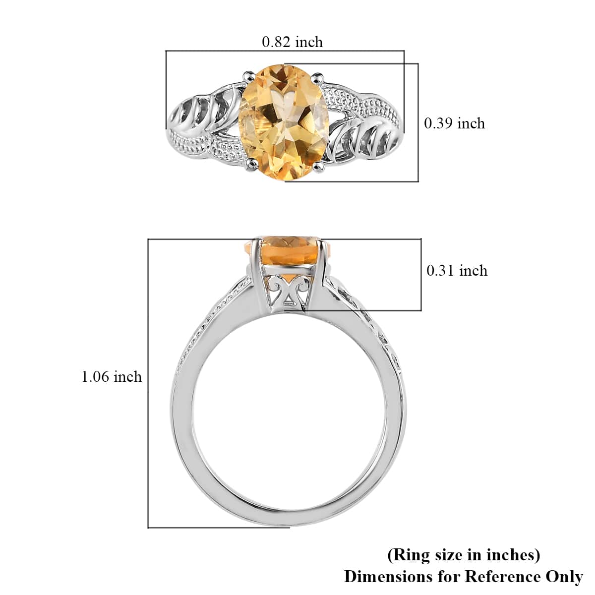 Karis Brazilian Citrine Solitaire Ring in Platinum Bond 1.75 ctw image number 5