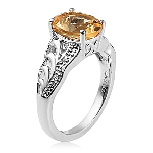 Karis Brazilian Citrine Solitaire Ring in Platinum Bond (Size 7.0) 1.75 ctw