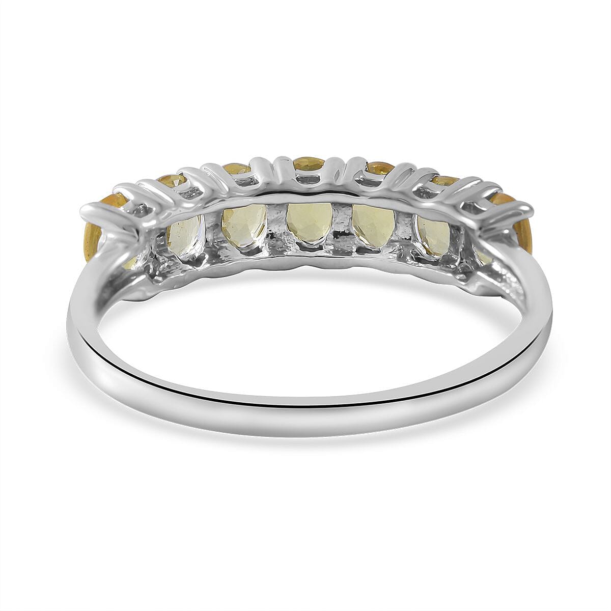 Madagascar Yellow Sapphire 7 Stone Ring in Platinum Over Sterling Silver (Size 10.0) 1.60 ctw