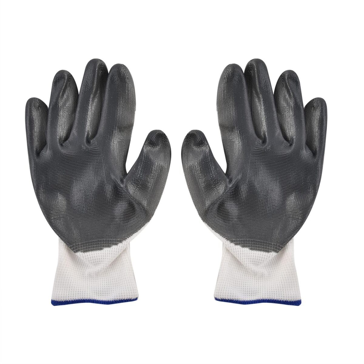 Set of 6 Pairs Grey Nylon Nitrile Garden Gloves (Size 10) image number 4