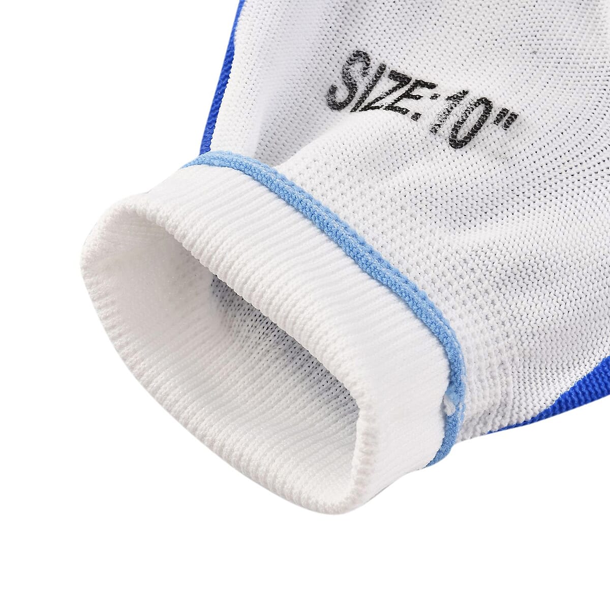 Set of 6 Pairs Blue Nylon Nitrile Garden Gloves (Size 10) image number 5