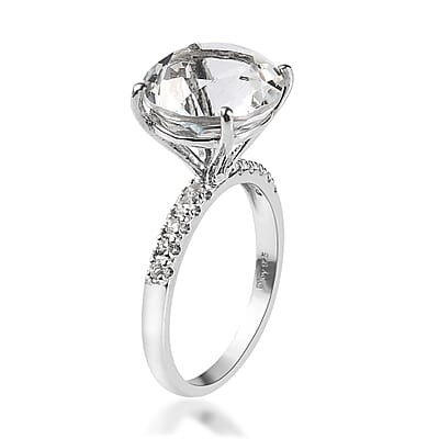 White Topaz Ring in Platinum Over Sterling Silver (Size 10.0) 9.75 ctw