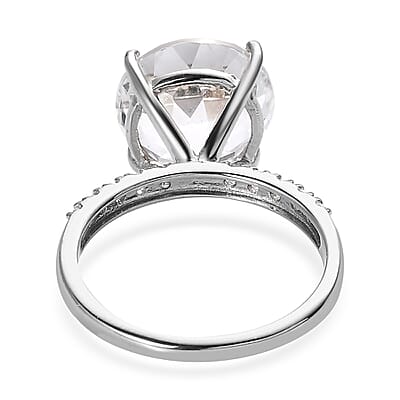 White Topaz Ring in Platinum Over Sterling Silver (Size 10.0) 9.75 ctw