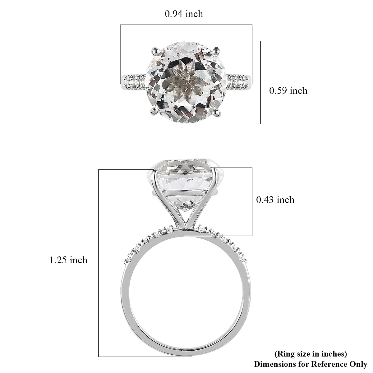 White Topaz Ring in Platinum Over Sterling Silver (Size 7.0) 9.75 ctw image number 5