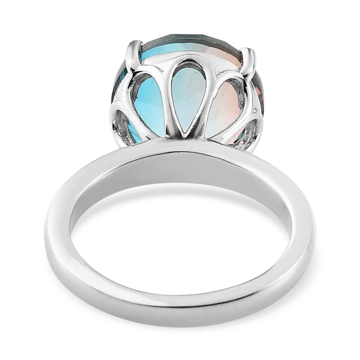 Aqua Terra Costa Quartz (Triplet) Solitaire Ring in Stainless Steel 6.50 ctw image number 3