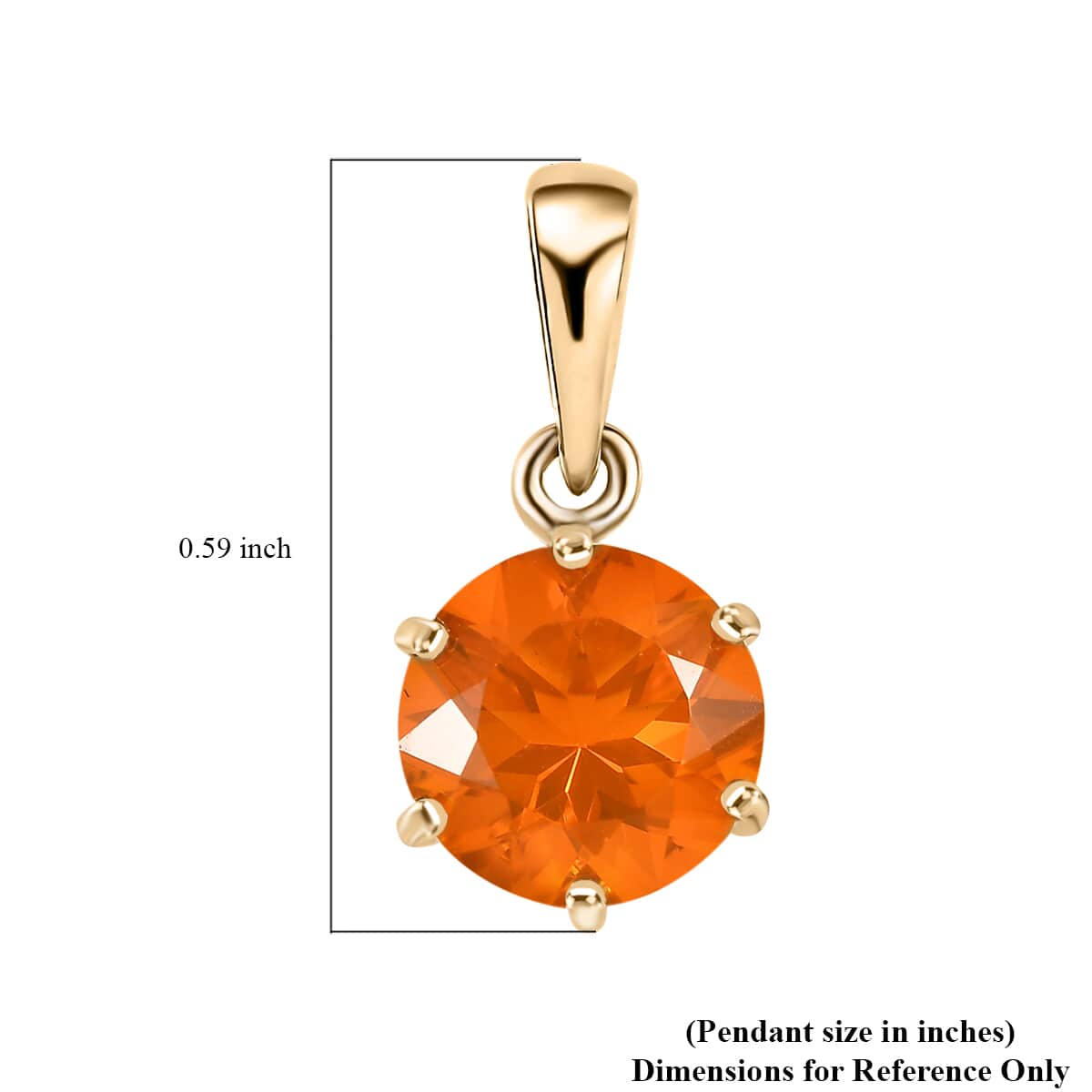 Luxoro 10K Yellow Gold AAA Brazilian Fire Opal Solitaire Pendant 0.85 ctw image number 5