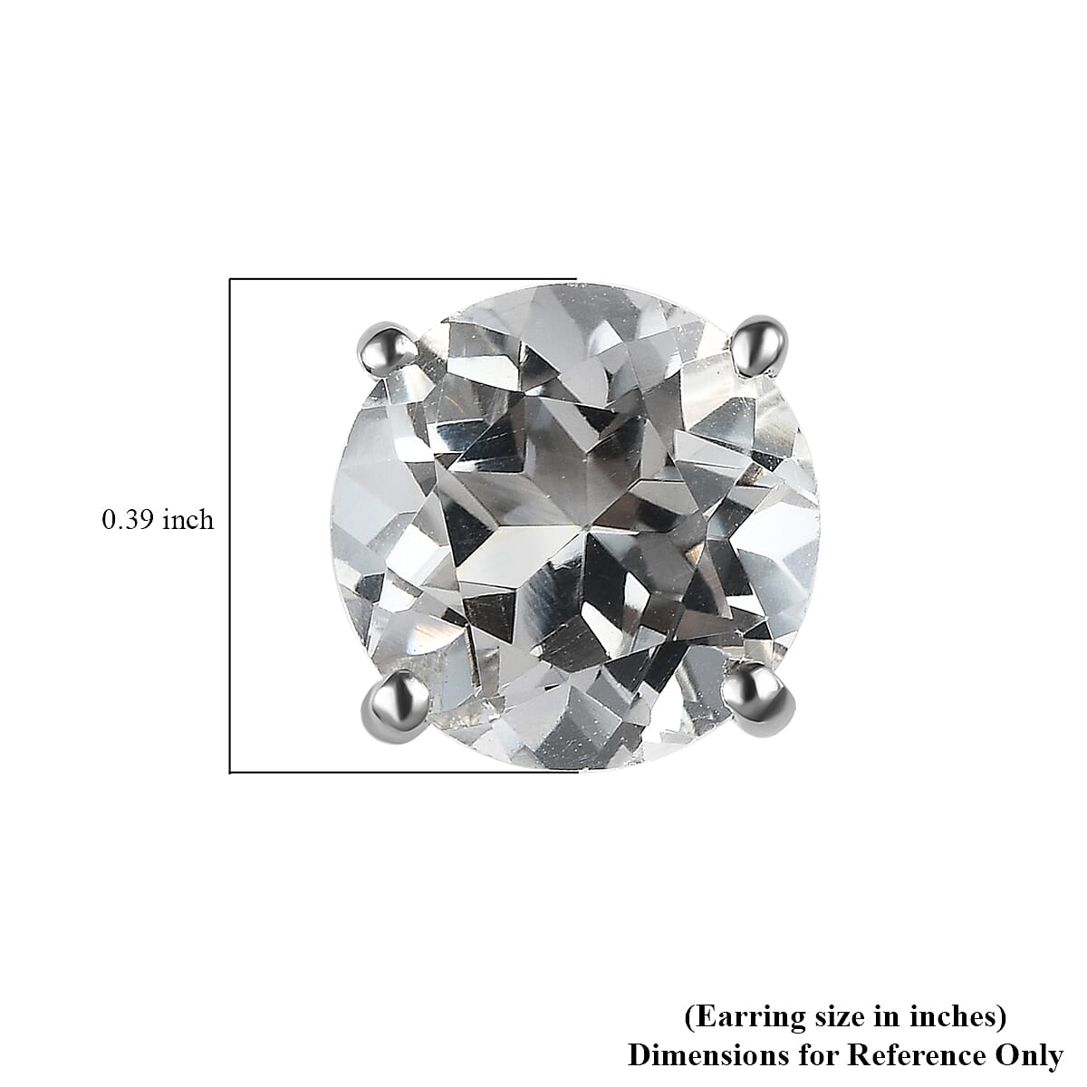 White Topaz Stud Earrings in Platinum Over Sterling Silver 11.00 ctw