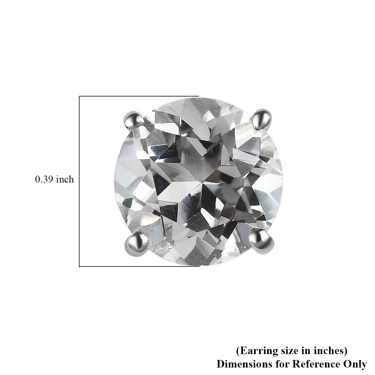 White Topaz Stud Earrings in Platinum Over Sterling Silver 11.00 ctw image number 4