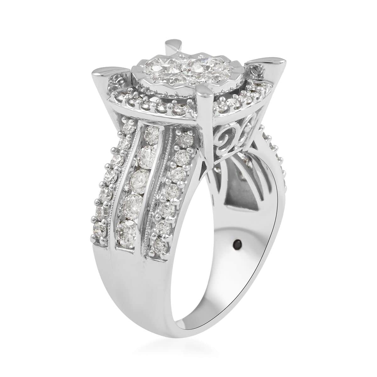 Buy 10K White Gold Diamond (G, SI2) Ring (Size 7.0) (8.15 g) 2.00