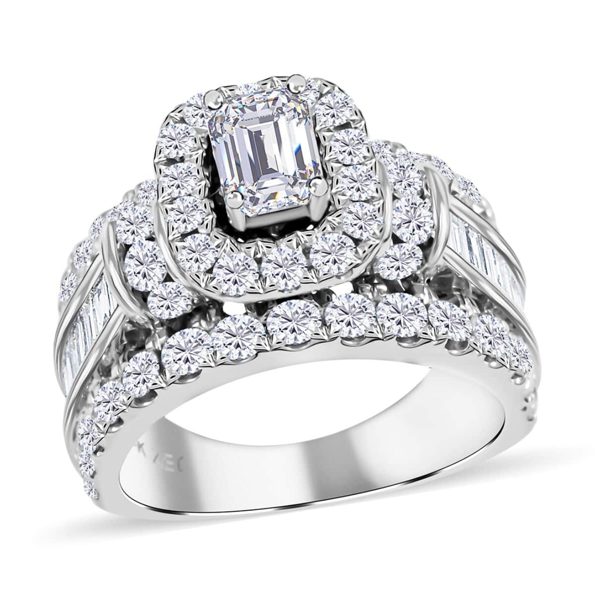 14K White Gold G-H SI3 Diamond Ring (Size 7.0) 9.10 Grams 3.00 ctw image number 0