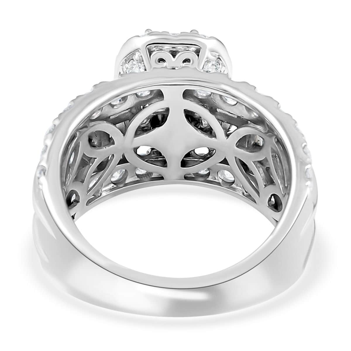 14K White Gold G-H SI3 Diamond Ring (Size 7.0) 9.10 Grams 3.00 ctw image number 4