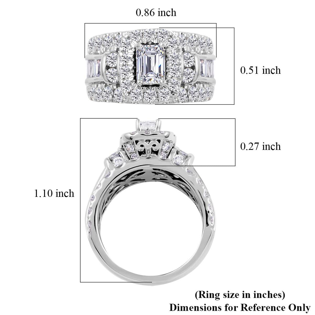 14K White Gold G-H SI3 Diamond Ring (Size 7.0) 9.10 Grams 3.00 ctw image number 5