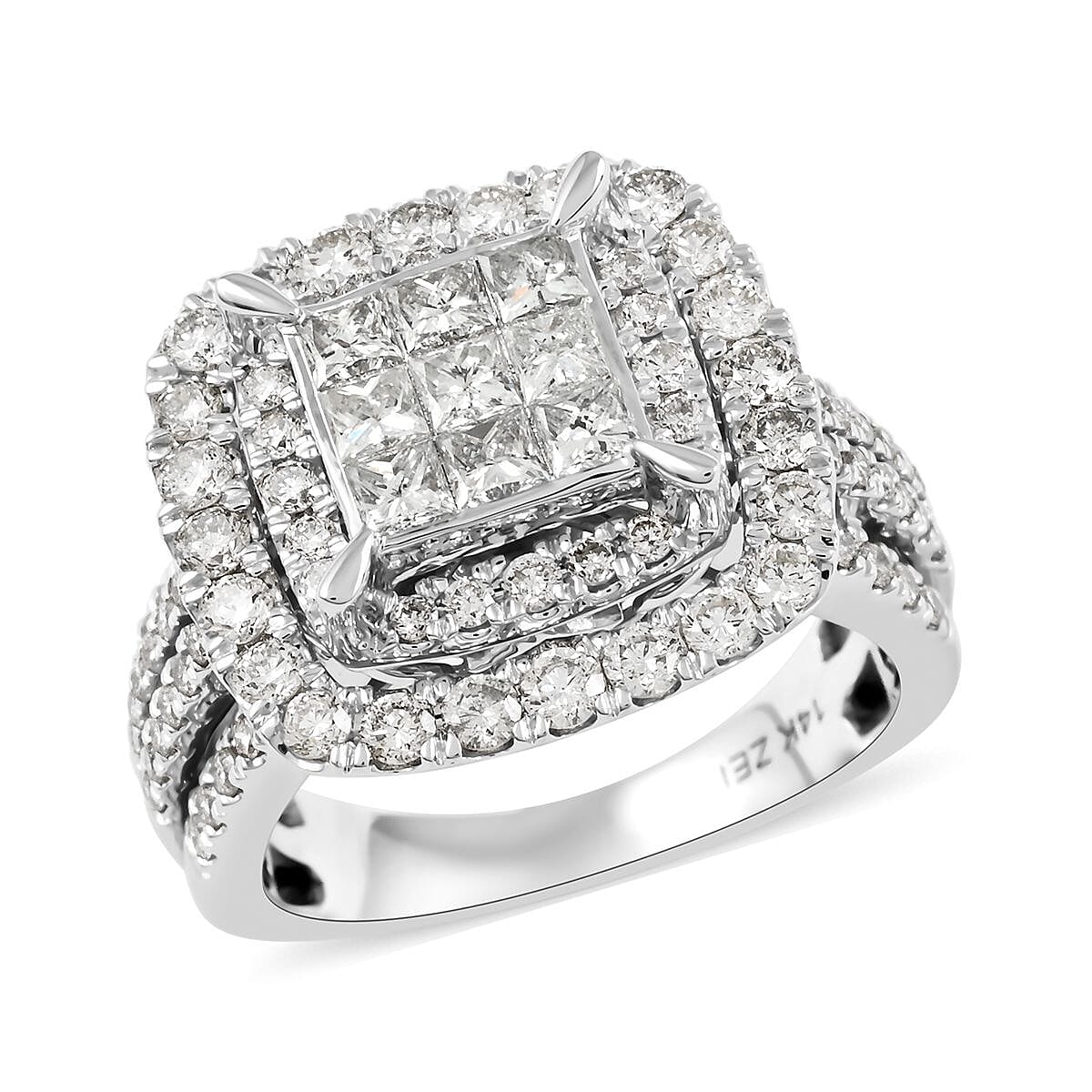 NY Closeout 14K White Gold Diamond (G, SI2) Ring (Size 5.0) (7.10 g) 2.00 ctw