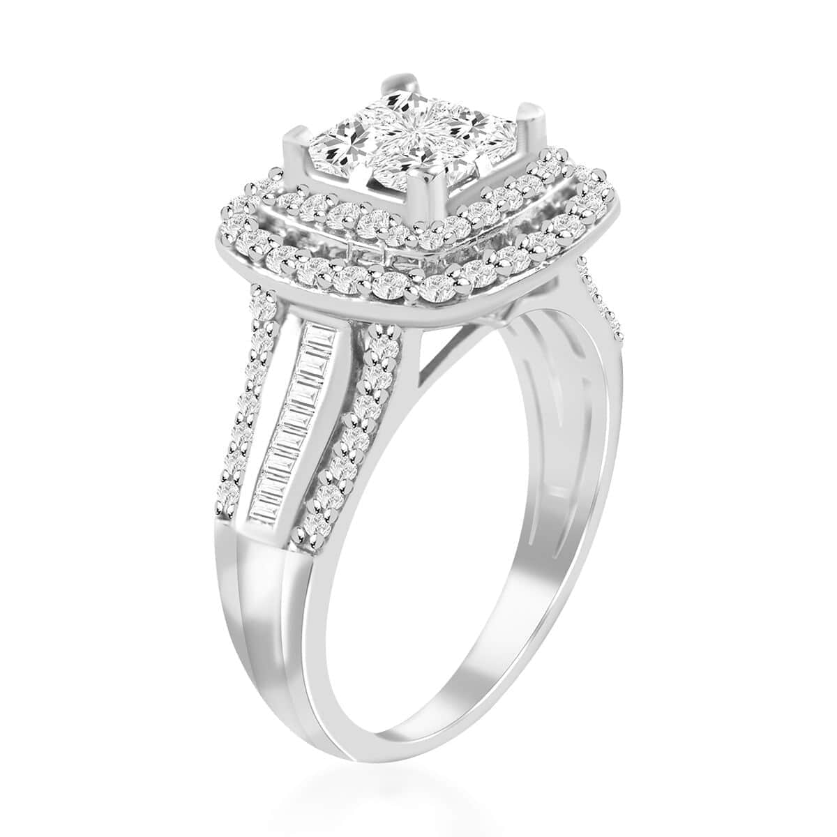 NY Closeout 10K White Gold Diamond Ring (Size 7.0) 5.70 Grams 1.75 ctw