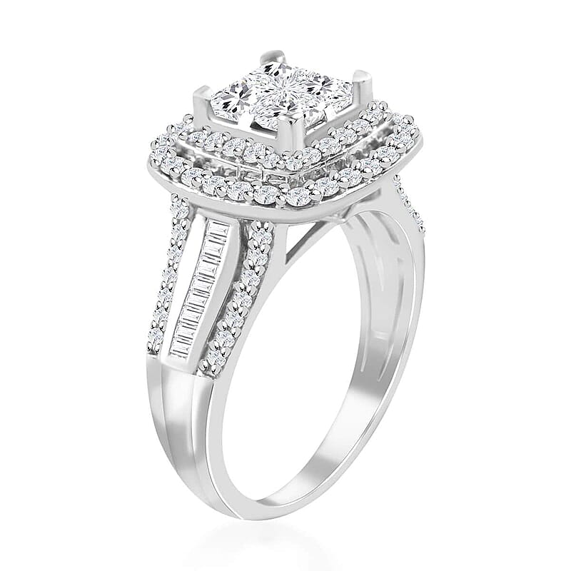 NY Closeout 10K White Gold Diamond Ring (Size 7.0) 5.70 Grams 1.75 ctw