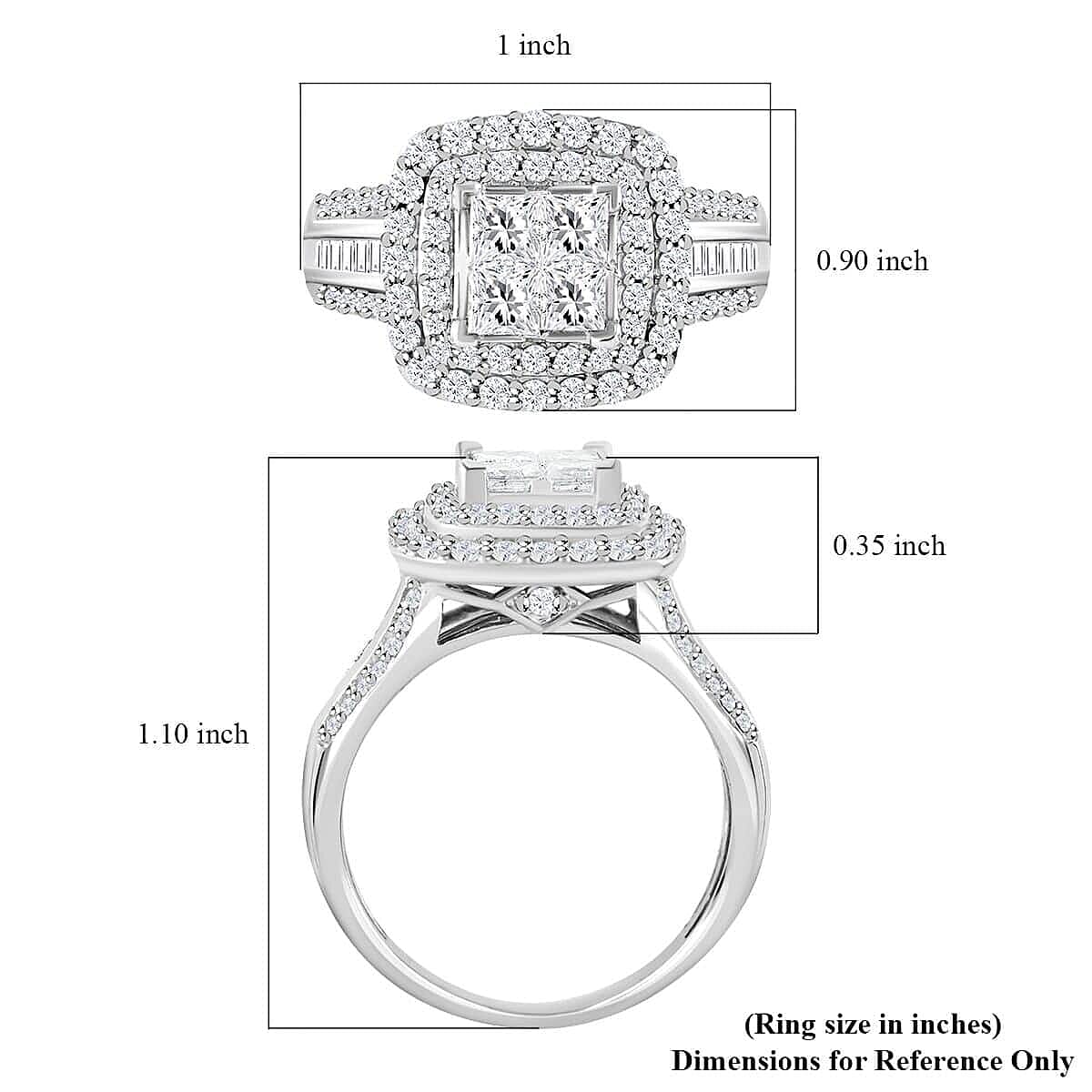 NY Closeout 10K White Gold Diamond Ring (Size 7.0) 5.70 Grams 1.75 ctw