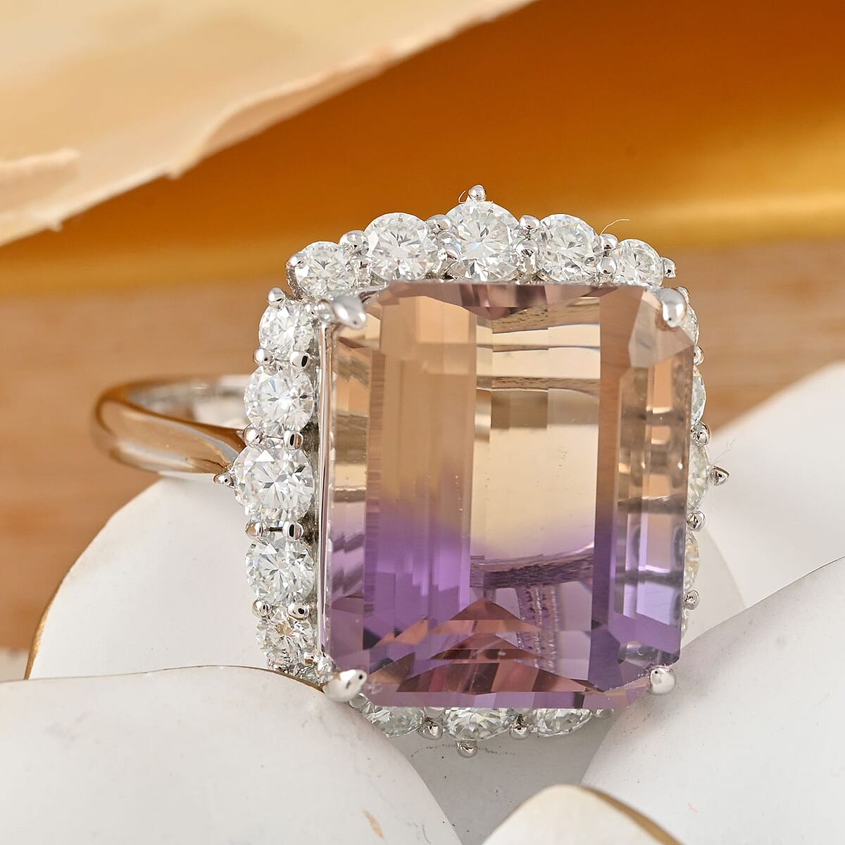 Anahi Ametrine and Moissanite Ring in Sterling Silver (Size 11.0) 11.30 ctw image number 1