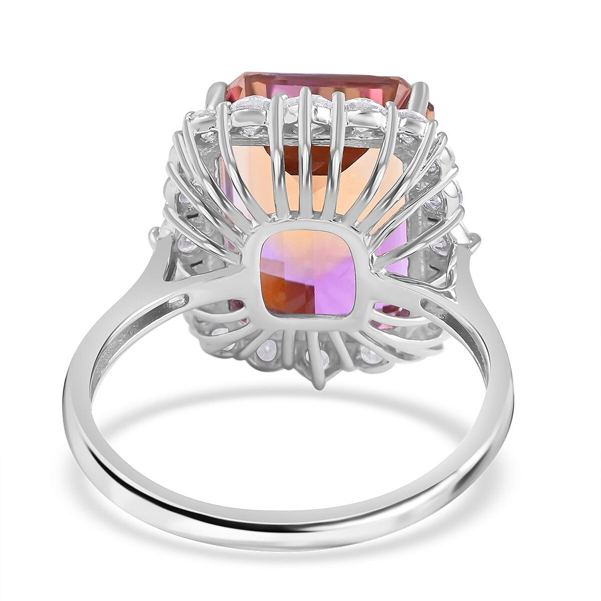 Anahi Ametrine and Moissanite Ring in Sterling Silver (Size 11.0) 11.30 ctw image number 4