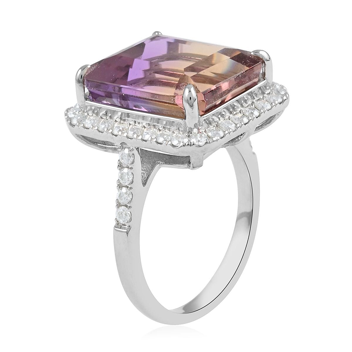 Anahi Ametrine and Moissanite Ring in Sterling Silver (Size 7.0) 10.85 ctw image number 2