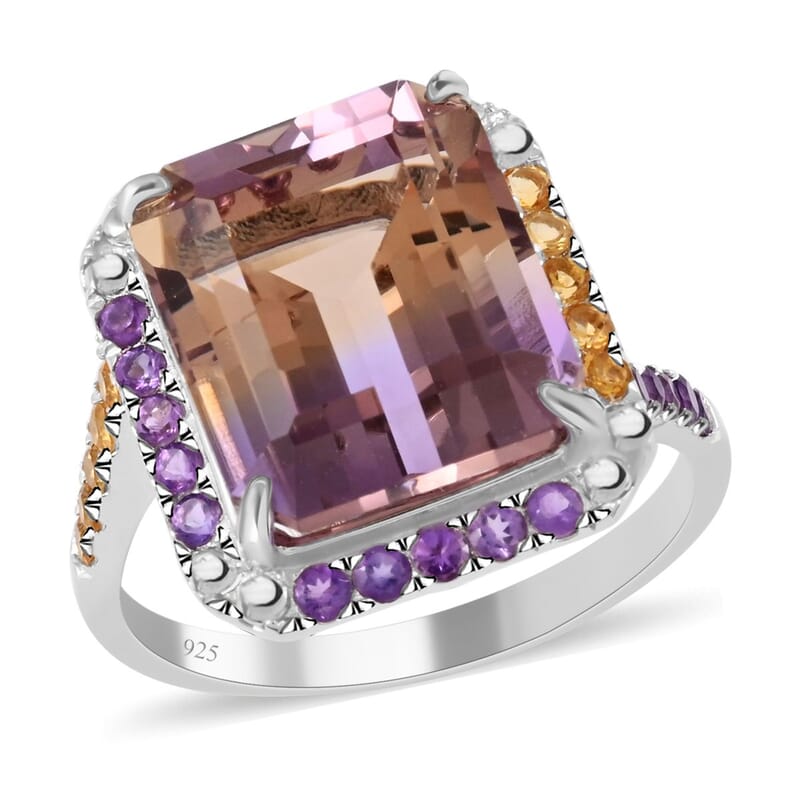 Premium Anahi Ametrine and Multi Gemstone Ring in Sterling Silver (Size 10.0) 10.00 ctw