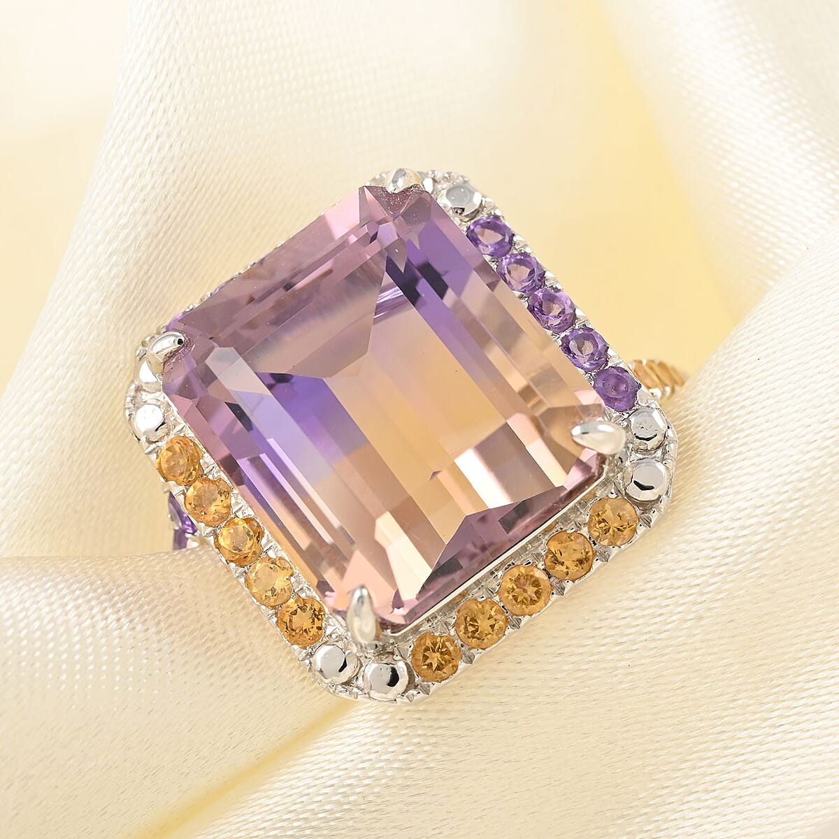 Premium Anahi Ametrine and Multi Gemstone Ring in Sterling Silver 10.00 ctw image number 1