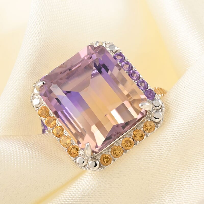 Premium Anahi Ametrine and Multi Gemstone Ring in Sterling Silver (Size 10.0) 10.00 ctw