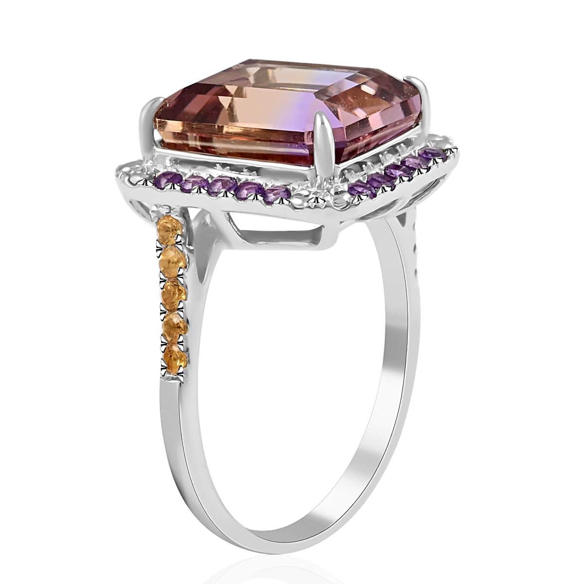 Premium Anahi Ametrine and Multi Gemstone Ring in Sterling Silver (Size 7.0) 10.00 ctw image number 3
