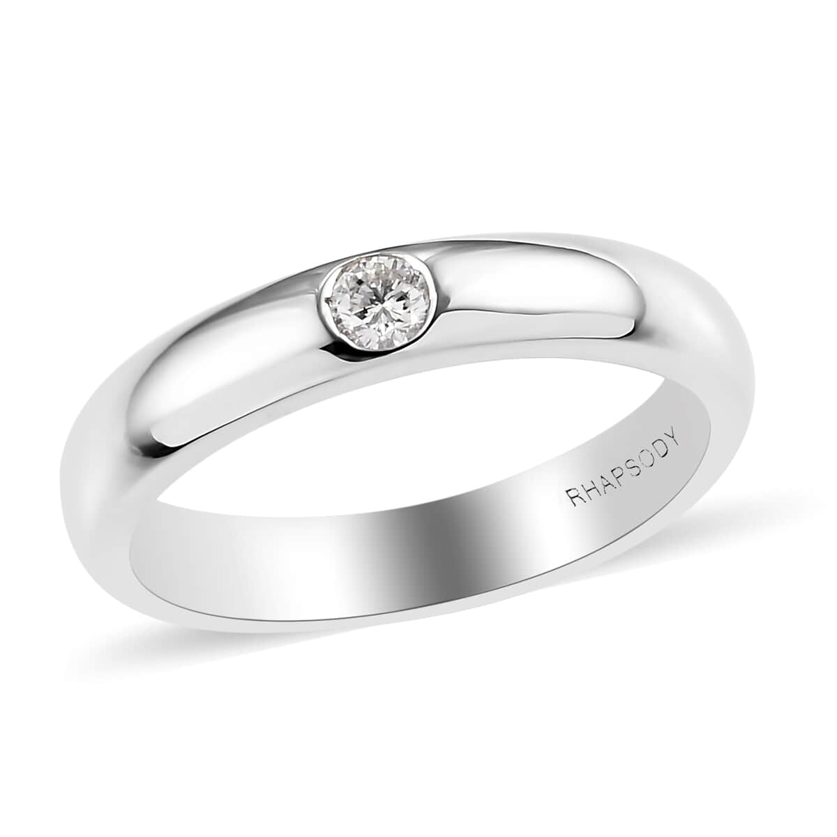 IGI Certified RHAPSODY 950 Platinum E-F VS Diamond Band Ring (Size 8.0) 6.75 Grams 0.10 ctw image number 0