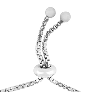 Ceylon Blue Sapphire and Zircon Bolo Bracelet in Platinum Over Sterling Silver 2.35 ctw