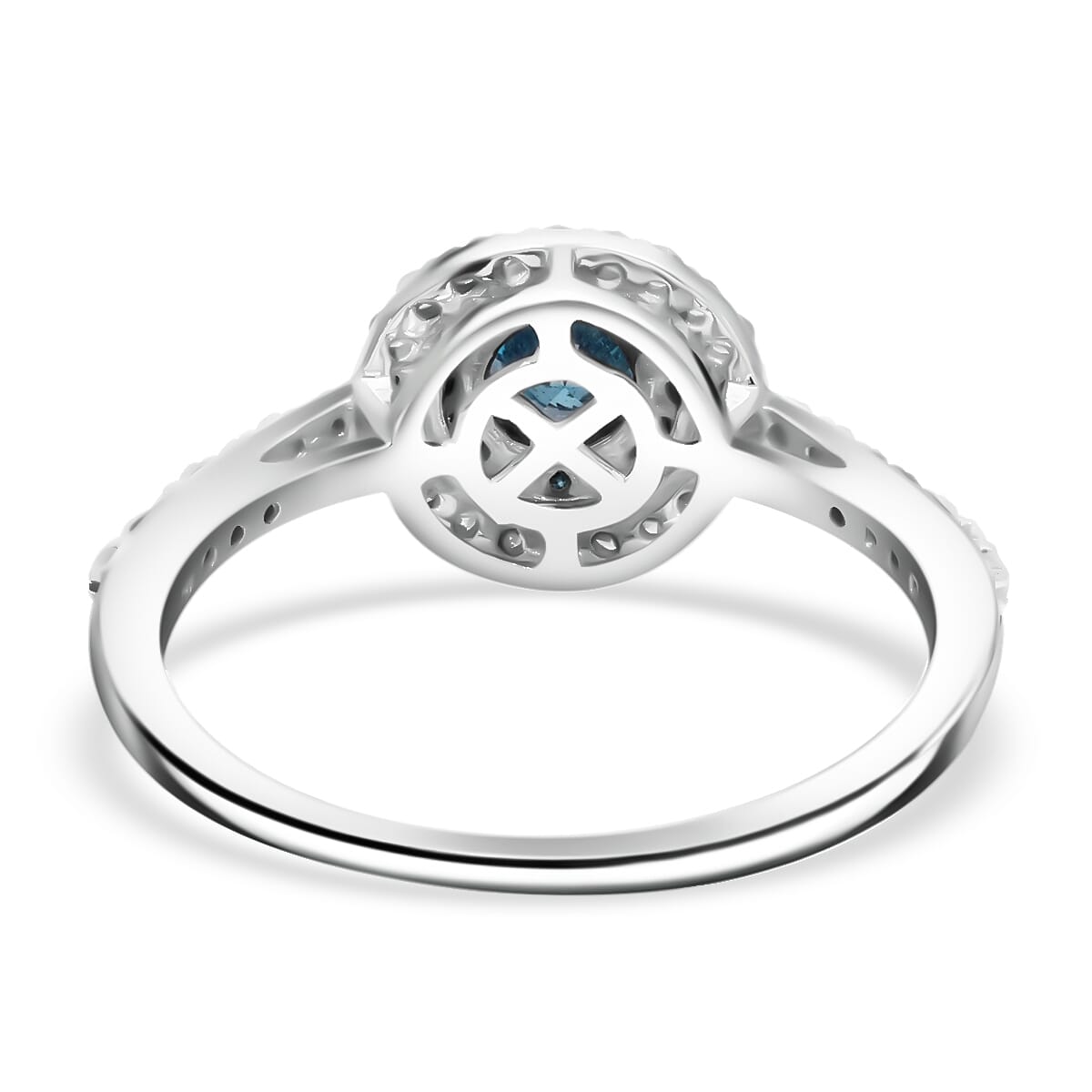 Venice Blue Diamond and Diamond I1-I2 1.00 ctw A Touch of Luxury Ring in Rhodium and Platinum Over Sterling Silver (Size 9.0) image number 3