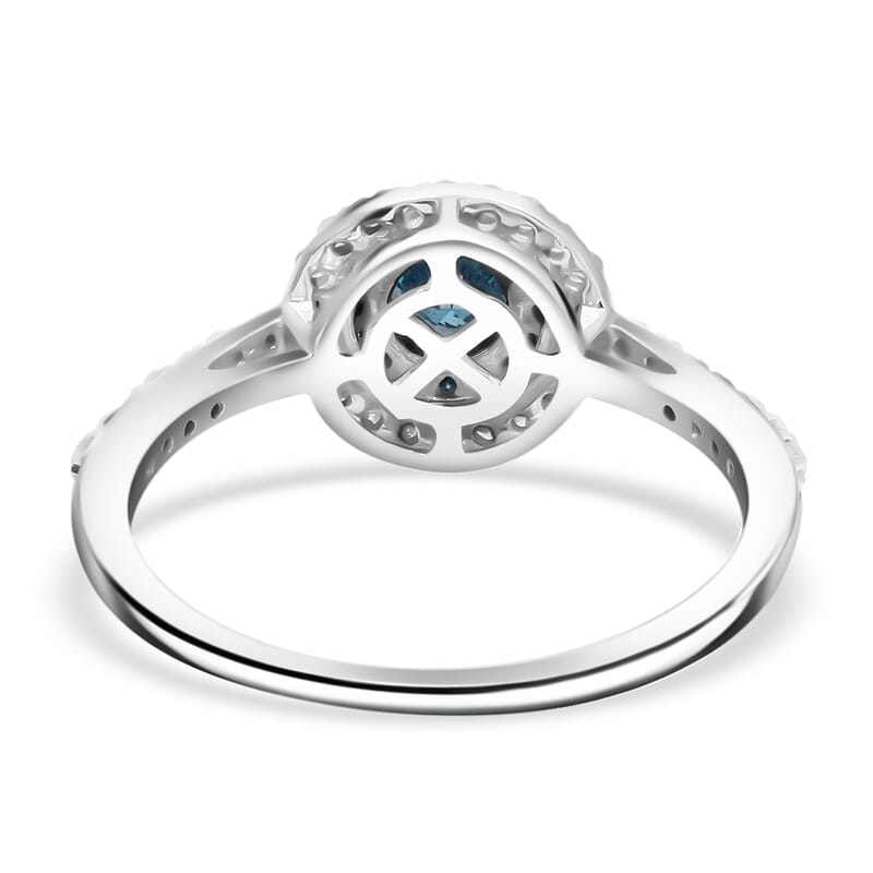Venice Blue Diamond and Diamond I1-I2 1.00 ctw A Touch of Luxury Ring in Rhodium and Platinum Over Sterling Silver (Size 9.0)