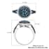 Venice Blue Diamond and I1-I2 Diamond Cluster Ring in Rhodium and Platinum Over Sterling Silver (Size 9.0) 1.00 ctw image number 5