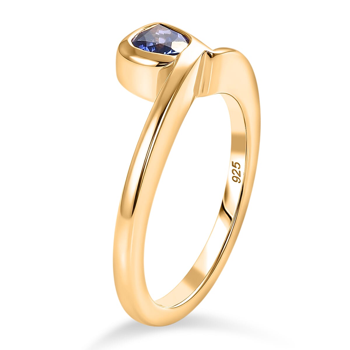 Tanzanite 0.70 ctw Bypass Ring in Vermeil Yellow Gold OverSterling Silver (Size 10.0)