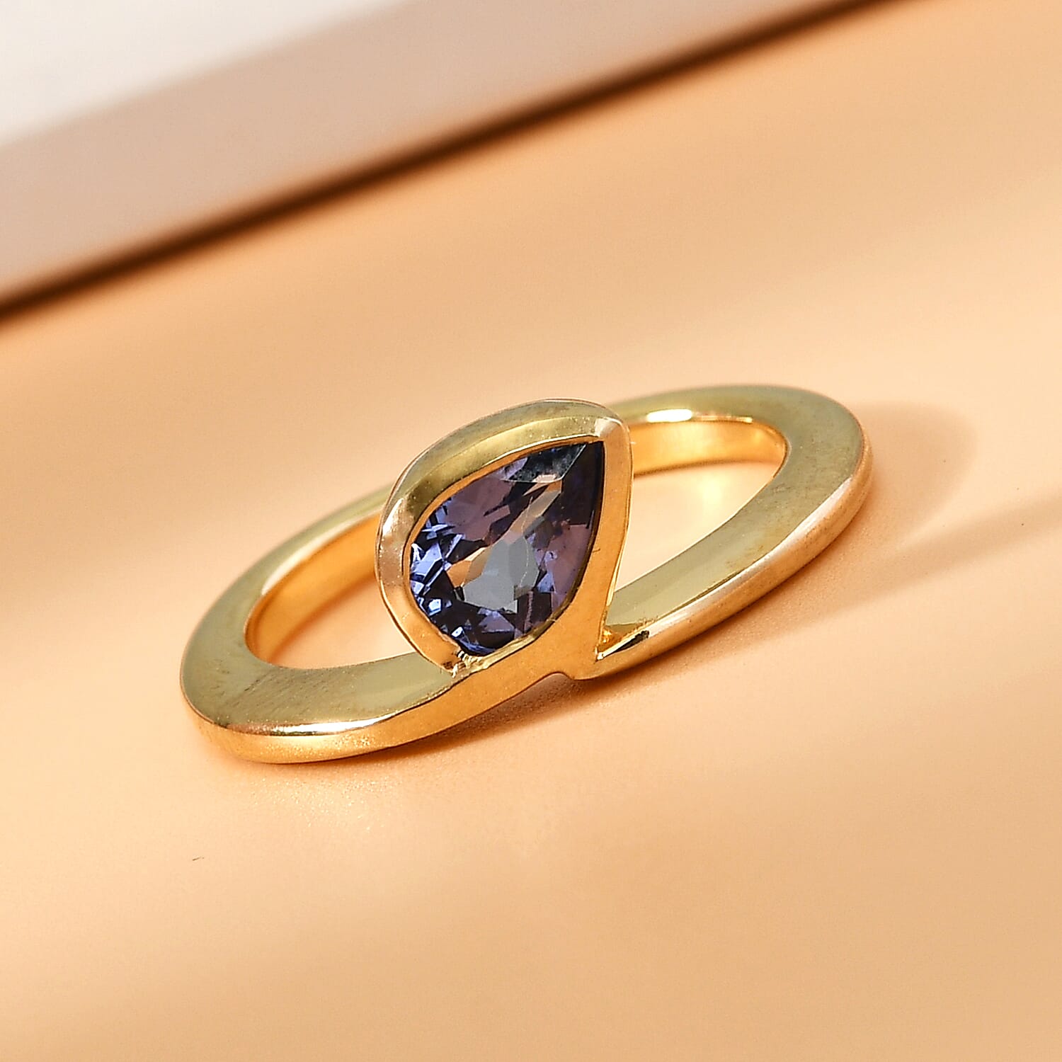 Tanzanite 0.70 ctw Bypass Ring in Vermeil Yellow Gold Over Sterling Silver (Size 11.5)