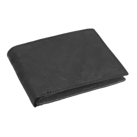 Passage Black Genuine Leather RFID Bi-Fold Men's Wallet image number 0