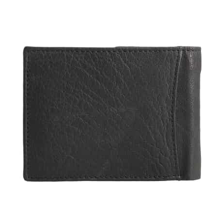 Passage Black Genuine Leather RFID Bi-Fold Men's Wallet image number 5