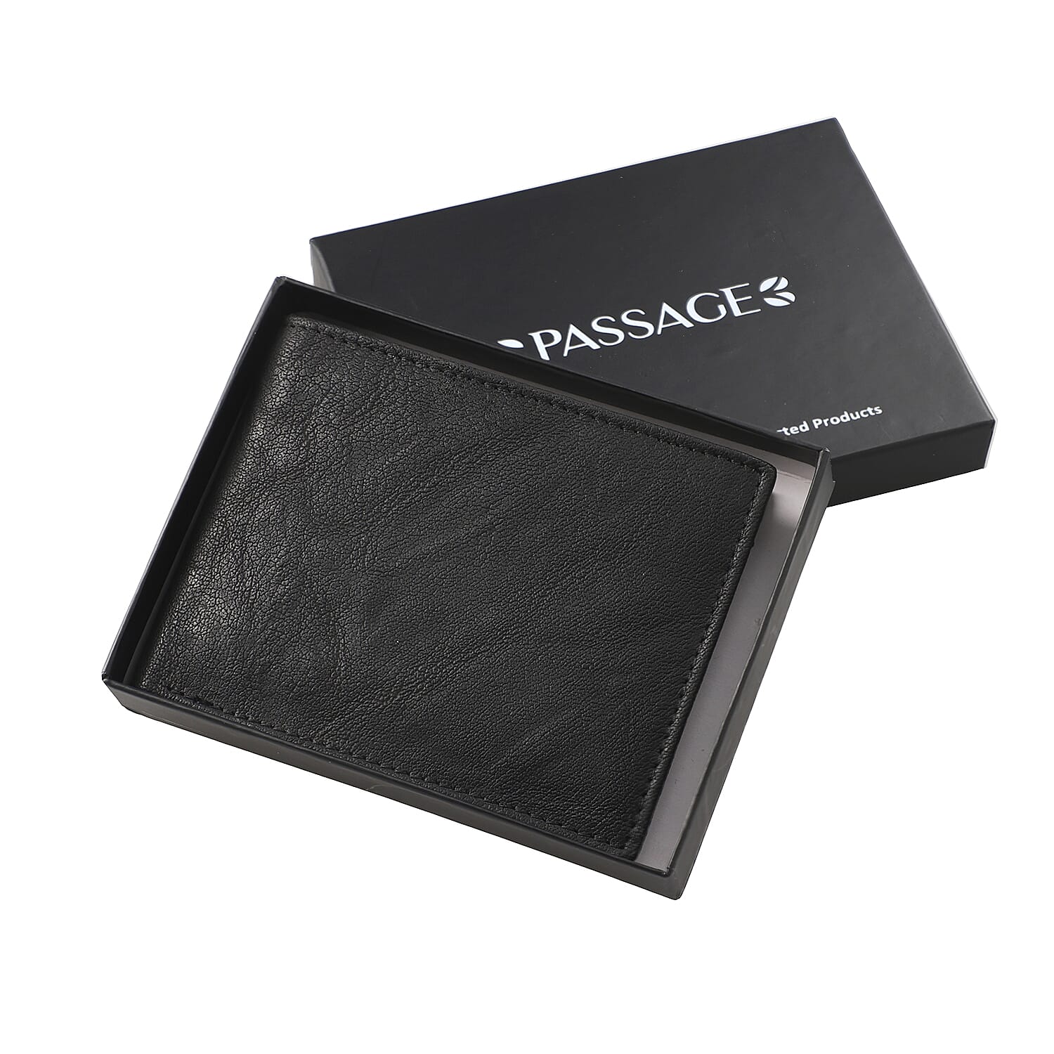 Passage Black Genuine Leather RFID Bi-Fold Men's Wallet